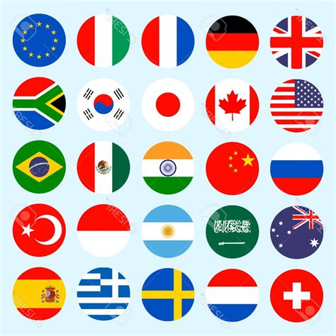 World Flags Vector Round Flat Icons Part 2 Of 4 High
