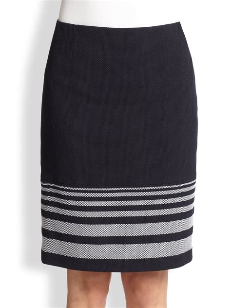 Boss By Hugo Boss Valyn Striped Pencil Skirt In Blue Navy Lyst