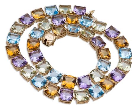 Asprey Multi Colored Semi Precious Stone Necklace Semi Precious Stone