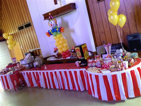 Circus carnival plastic tablecover 213cm x 137cm x 1. Carnival Themed Party Concession/Sweet Table | Carnival ...