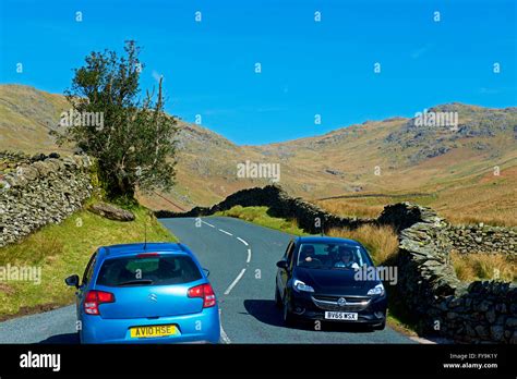 Cars On Kirkstone Pass A592 Lake District National Park Cumbria