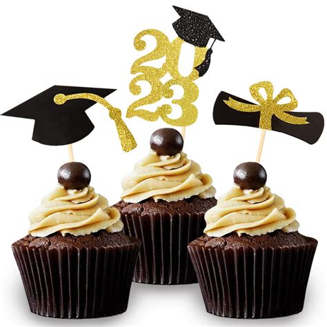 Buy Class Of 2023 Glitter Graduation Cupcake Topper Foodappetizer