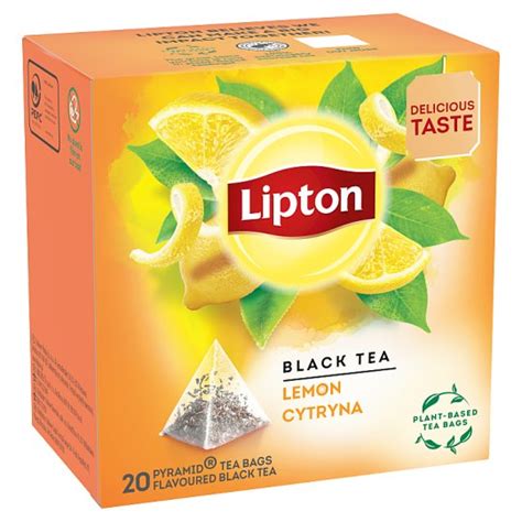 Lipton Lemon Black Tea 20 Tea Bags 34 G Tesco Groceries
