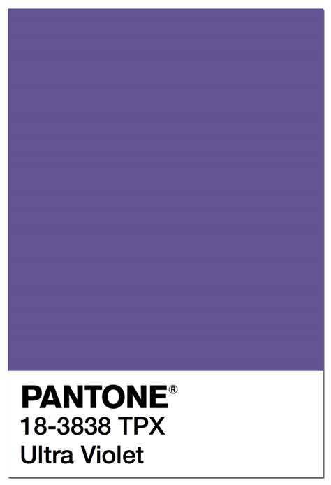Pantone Coy 2018 18 3838 Ultra Violet Color Card Highcraft