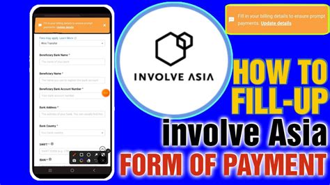 How To Fill Up Involve Asia Form Of Payment Details Affiliate