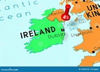 Irlanda, Dublín - Capital, Fijado En Mapa Político Stock de ilustración ...