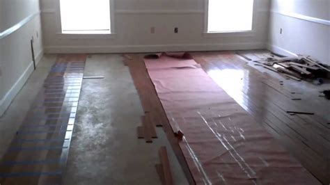 It is in wood's nature that it will expand and contract according to moisture conditions. hardwood floors over concrete floors DIY - YouTube