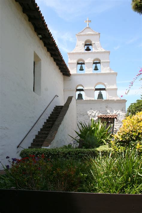 Steps In The Garden Leading To The Bell Tower California Missions San
