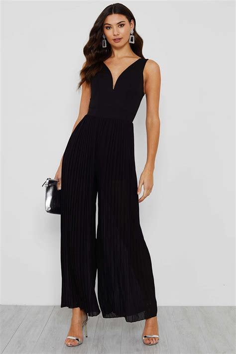 walg lilly pleated wide leg jumpsuit walg jumpsuits