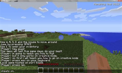 How To Fly And Be On Creative Mode Minecraft Demo Minecraft Cheats