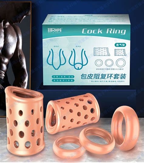 5pcs set foreskin correction male chastity device penis rings delay ejaculation cock rings male