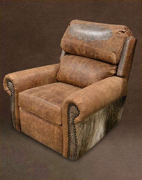 Country Western Distressed Full Grain Leather Chair Or Recliner