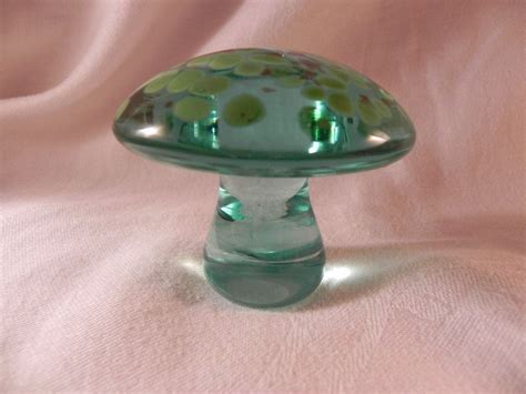 Reserved For April Vintage Hand Blown Glass Mushroom Etsy Glass Blowing Hand Blown Glass