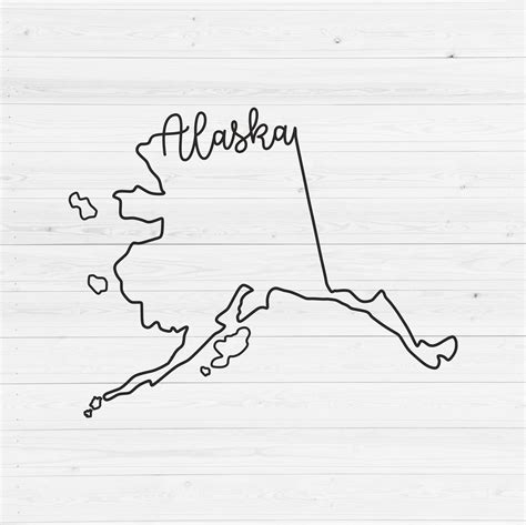 Alaska Svg Hand Lettered Svg Alaska Map Svg Alaska Outline Etsy