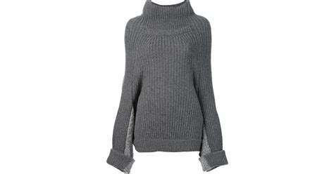 Toga Oversized Turtleneck Sweater In Grey Gray Lyst