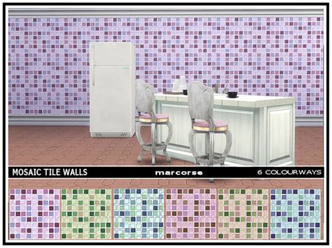 Mosaic Tile Walls By Marcorse At Tsr Sims 4 Updates