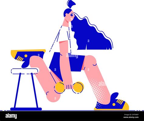 Girl Stretching Legs Stock Vector Images Alamy