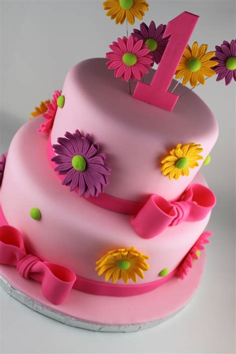 Girly First Birthday Cake