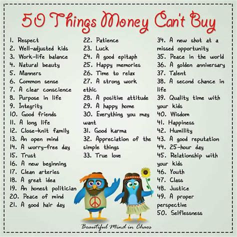 50 Things Money Cant Buy Vocabulary Home