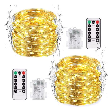 Insma Led Fairy Lights 2 Pack Battery Operated String Lights Ip65