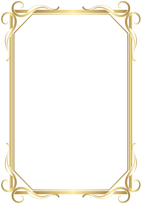 Border Frame Gold Deco Png Clip Art Image Clip Art Frames Borders