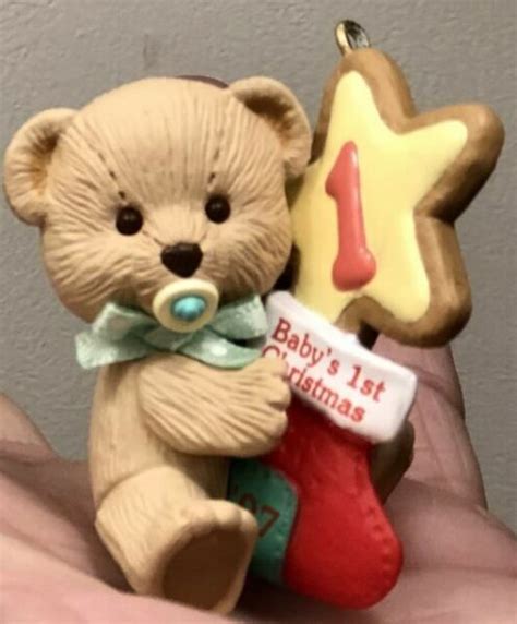 Hallmark 1997 Babys 1st Christmas First Ornament Teddy Bear For Sale