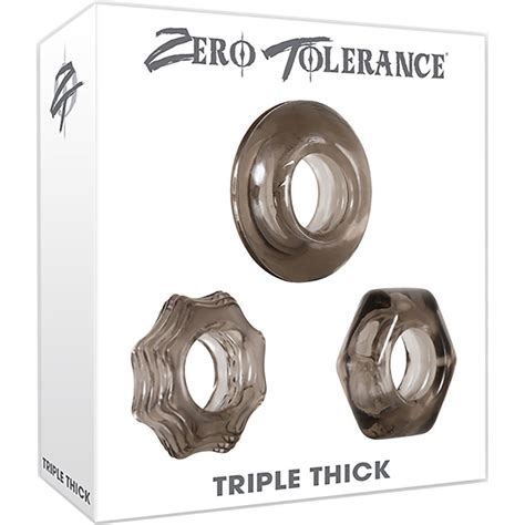 Zero Tolerance Triple Thick Cock Ring Set Of 3 Smoke