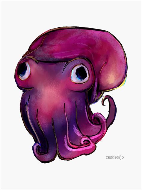 Stubby Squid Sticker For Sale By Castleofjo Redbubble
