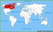 Canada in world map - Canada location in world map (Northern America ...