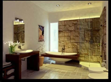 Drei bäder und eine küche können von uns ausgestattet werden. Interessantes Badezimmer Design - alles im Bad aus rauem Stein