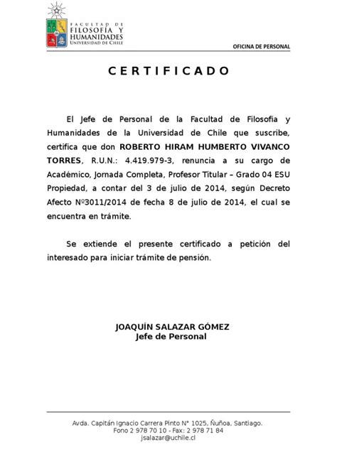 Modelo De Solicitud Para Pedir Certificado Laboral Ku