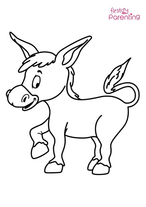 Donkey Kid Coloring Page For Kids Firstcry Parenting