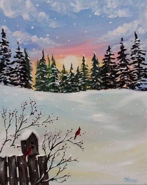 40 Simply Amazing Winter Painting Ideas Winter Scene Paintings
