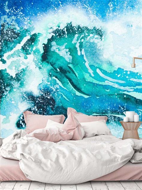 Vivienne Removable Watercolor Painting Sea Wave 658 L X 125 W Wall