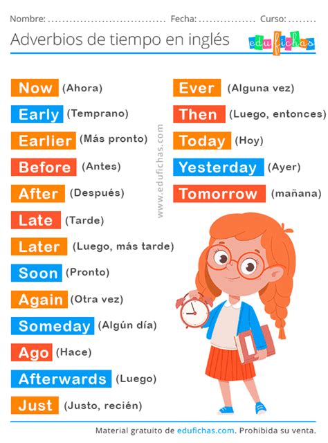 Horas En Inglés Para Niños Vocabulario Ejercicios Gratis Pdf