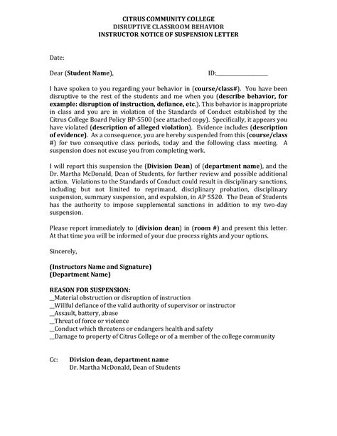 Student Suspension Letter How To Write A Student Suspension Letter