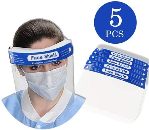 Includes a brow pad that can be washed as needed. 5Pcs Anti-Spitting Anti Splash Full Face Shield Anti-fog ...
