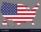 United states map with american flag Royalty Free Vector