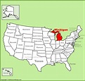 Michigan location on the U.S. Map