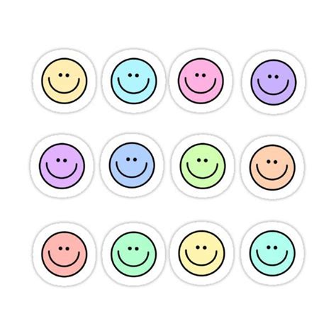Multi Colored Smiley Sticker By Carlys Creations En 2021 Pegatinas
