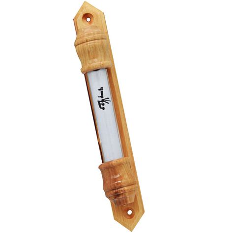 Mezuzah From Israel Shaddai Olive Wood With Glass Tube