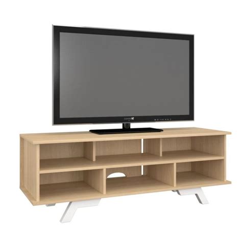 Nexera 104339 Stiletto Tv Stand 54 Natural Maple And White