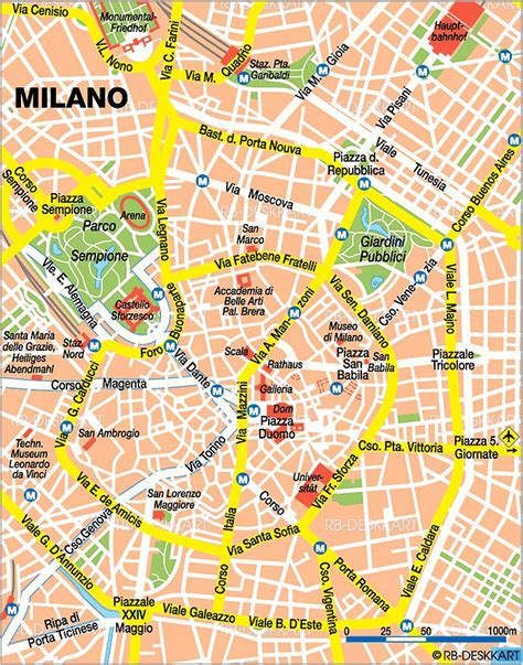 Milano Tourist Map Travel Photos Map