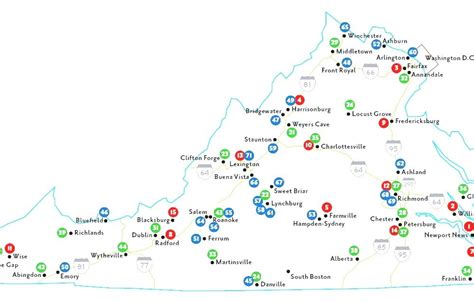 List Of Colleges And Universities In Virginia Virginia College Map