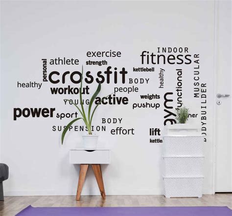 Crossfit Gym Words Text Wall Decal Tenstickers