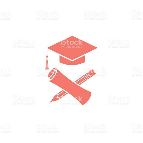 Graduate Education Logo Graduation Symbols Diploma Pencil Vector