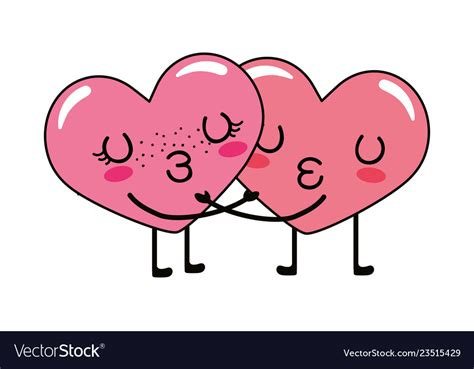 Love Heart Couple Cartoon Royalty Free Vector Image