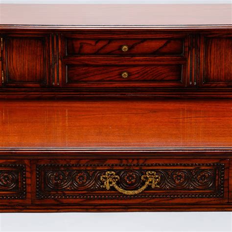 French Writing Desk With Carved Details And Back Plinth For Sale At 1stdibs