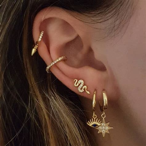 Poison Snake Crystal Stud Earrings Minimal Studs Curated Ear