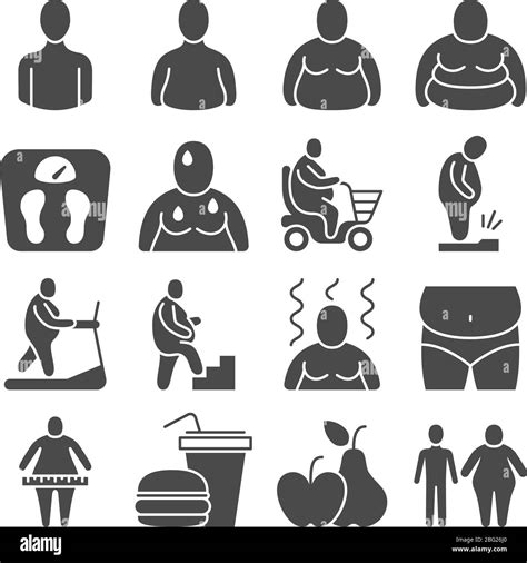 fat obese people overweight person vector icons people overweight and fat body obesity